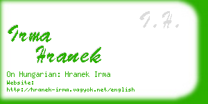 irma hranek business card